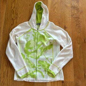 Title Nine Lime and Cream Knit hooded sweater